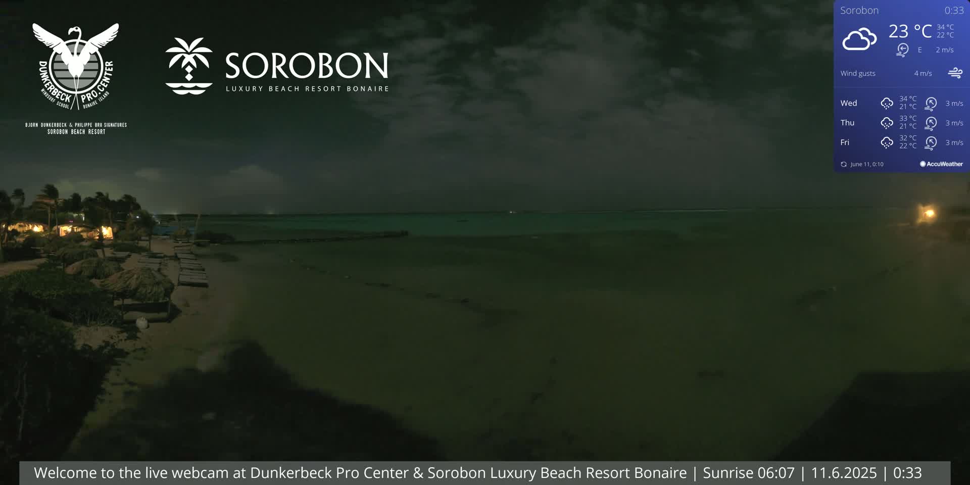 Carribean, Sorobon Beach Live Cam - Kralendijk, Bonaire, Bonaire Sint Eustatius and Saba, Netherland