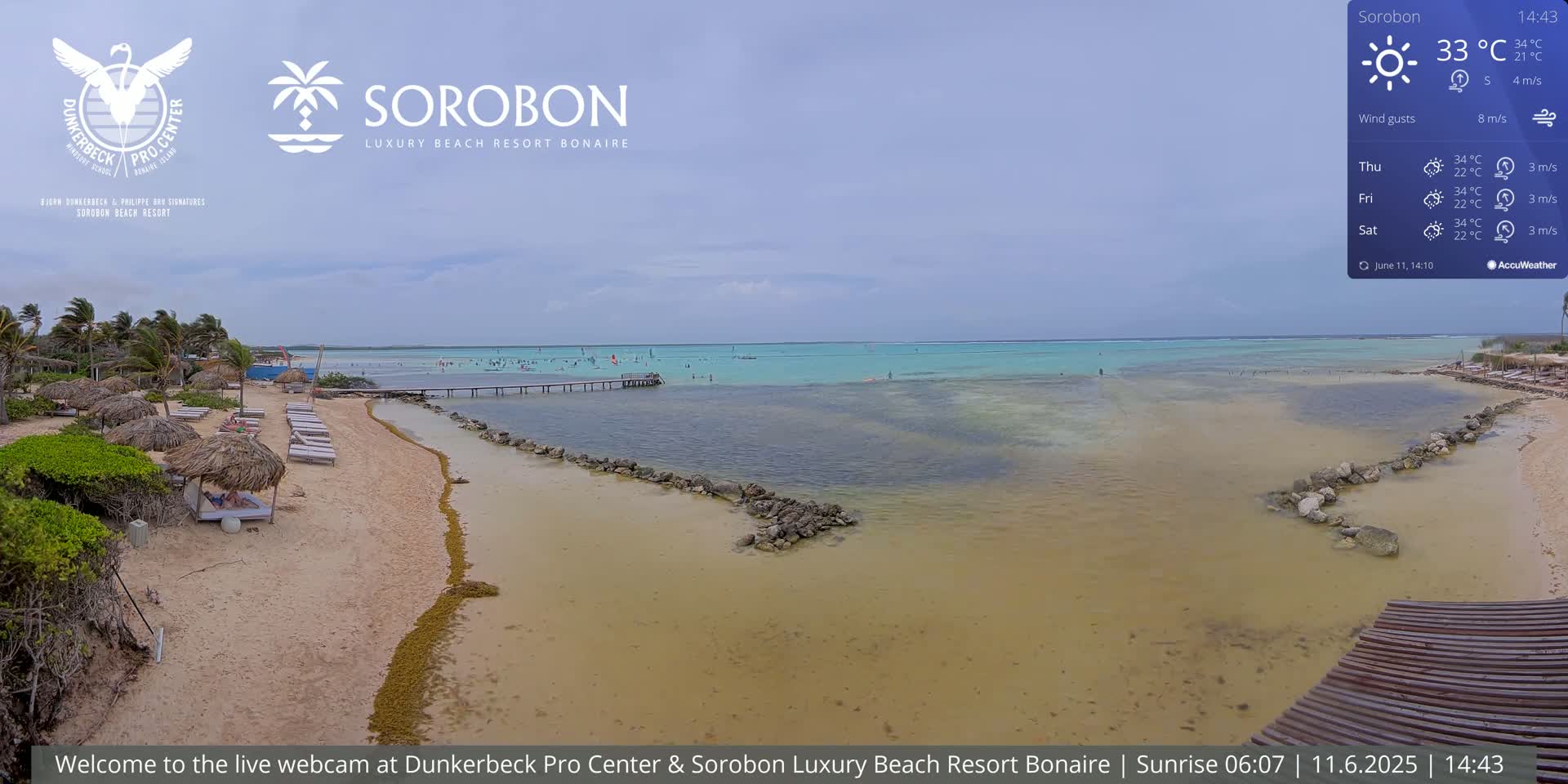 Carribean, Sorobon Beach Live Cam - Kralendijk, Bonaire, Bonaire Sint Eustatius and Saba, Netherland