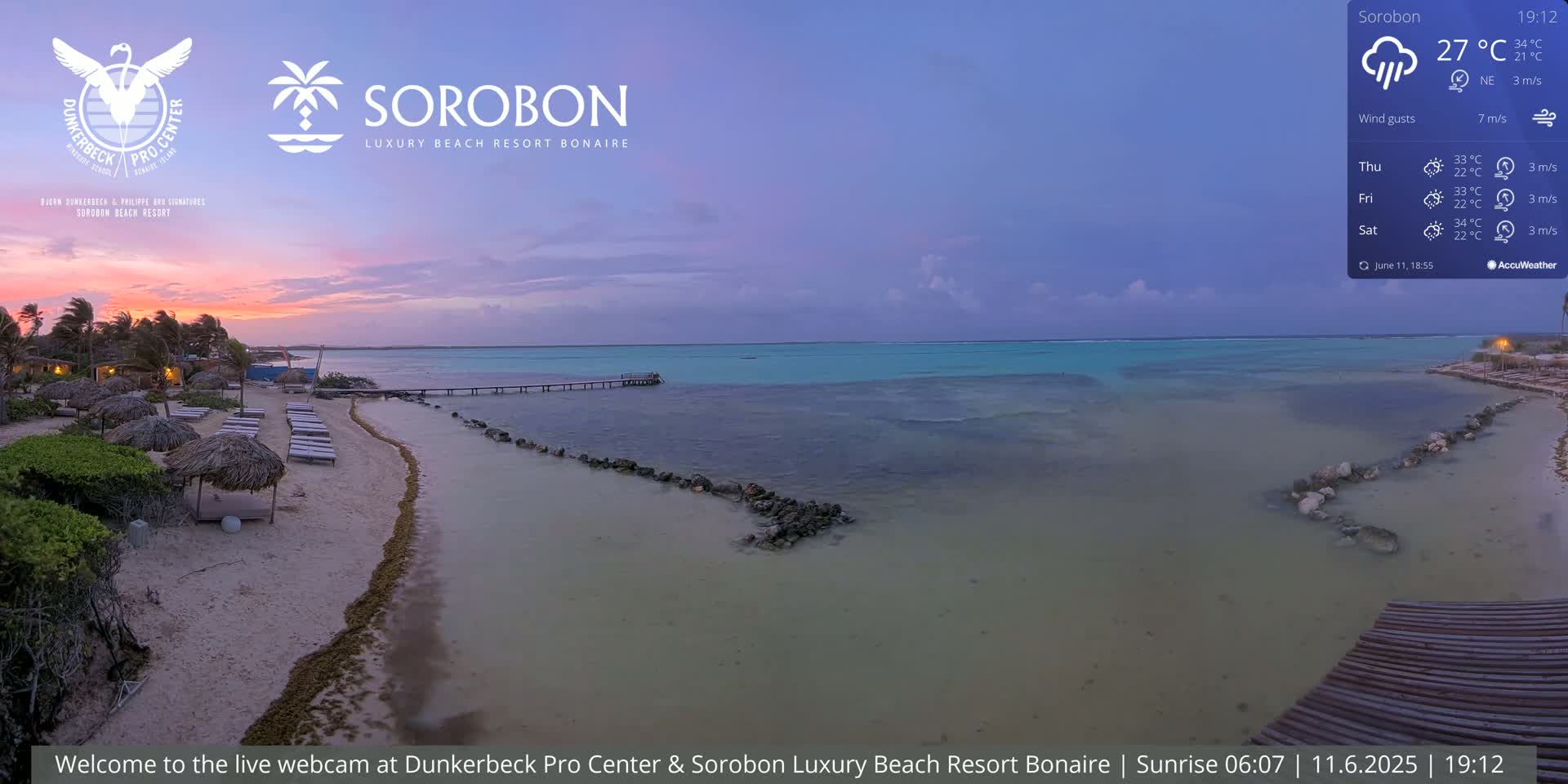 Carribean, Sorobon Beach Live Cam - Kralendijk, Bonaire, Bonaire Sint Eustatius and Saba, Netherland