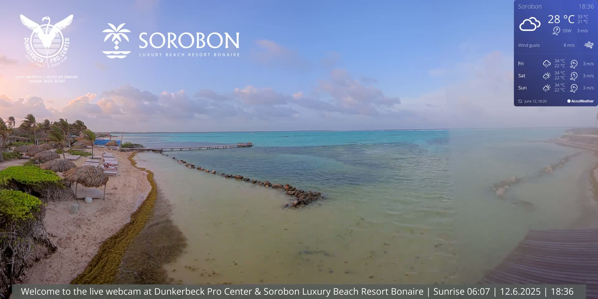 Carribean, Sorobon Beach Live Cam - Kralendijk, Bonaire, Bonaire Sint Eustatius and Saba, Netherland