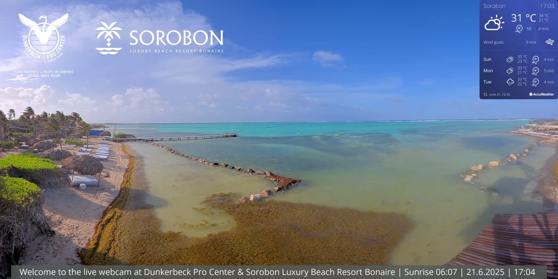 Carribean, Sorobon Beach Live Cam - Kralendijk, Bonaire, Bonaire Sint Eustatius and Saba, Netherland