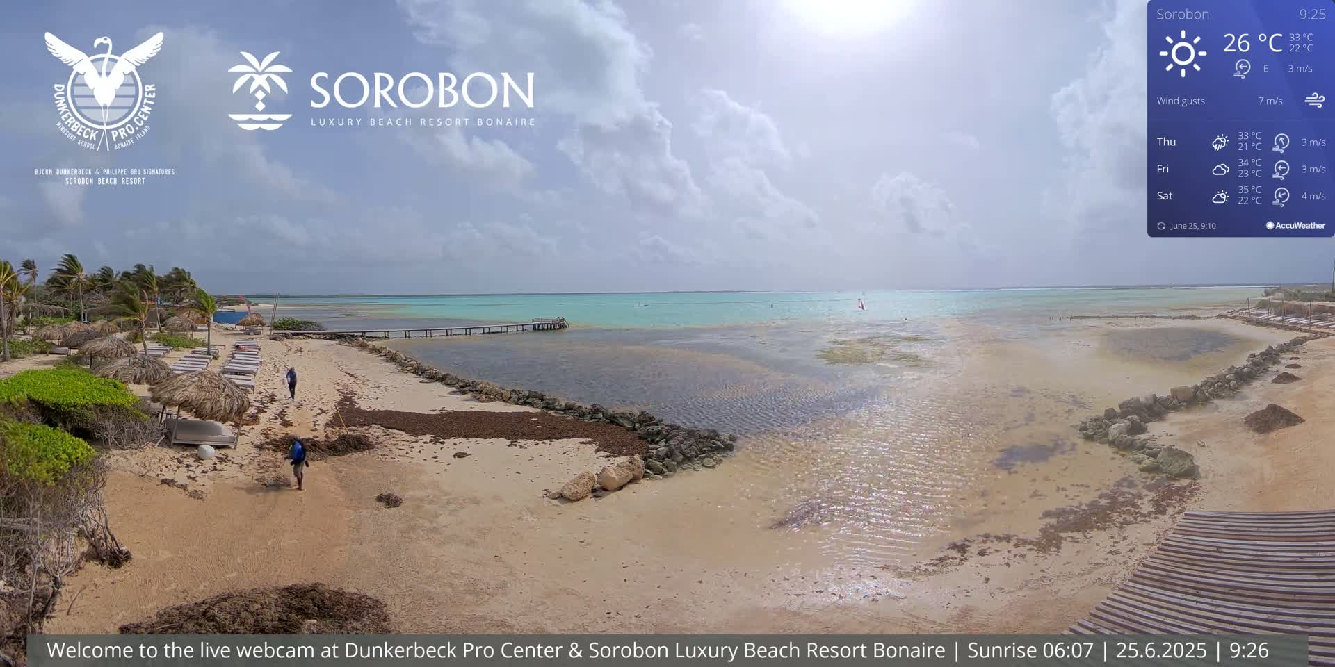 Carribean, Sorobon Beach Live Cam - Kralendijk, Bonaire, Bonaire Sint Eustatius and Saba, Netherland