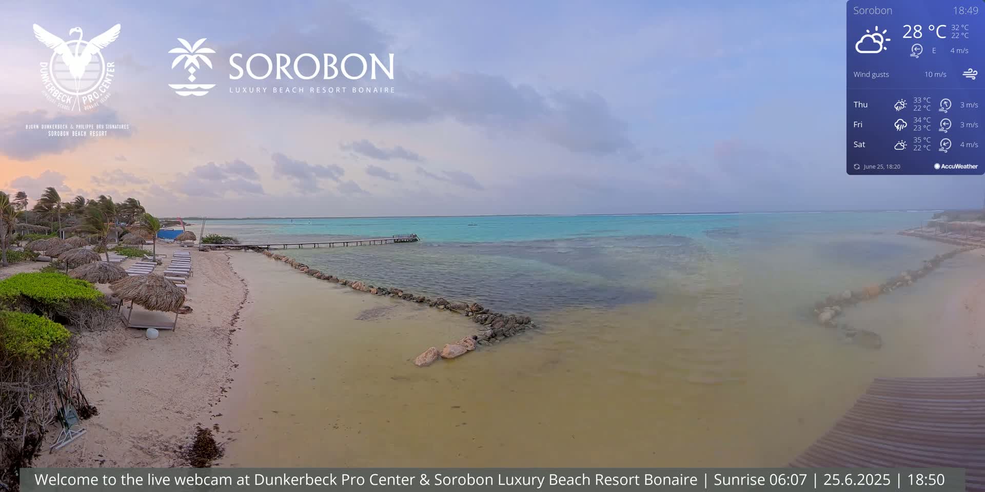 Carribean, Sorobon Beach Live Cam - Kralendijk, Bonaire, Bonaire Sint Eustatius and Saba, Netherland