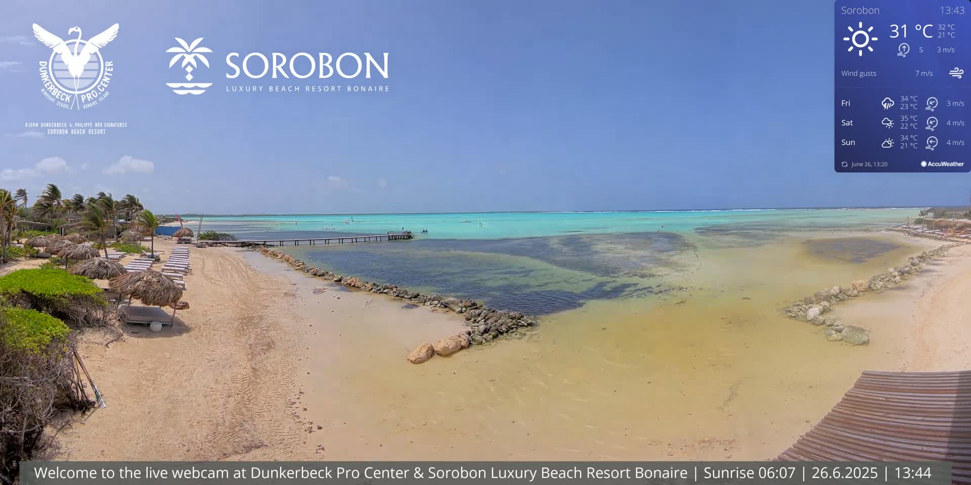 Carribean, Sorobon Beach Live Cam - Kralendijk, Bonaire, Bonaire Sint Eustatius and Saba, Netherland