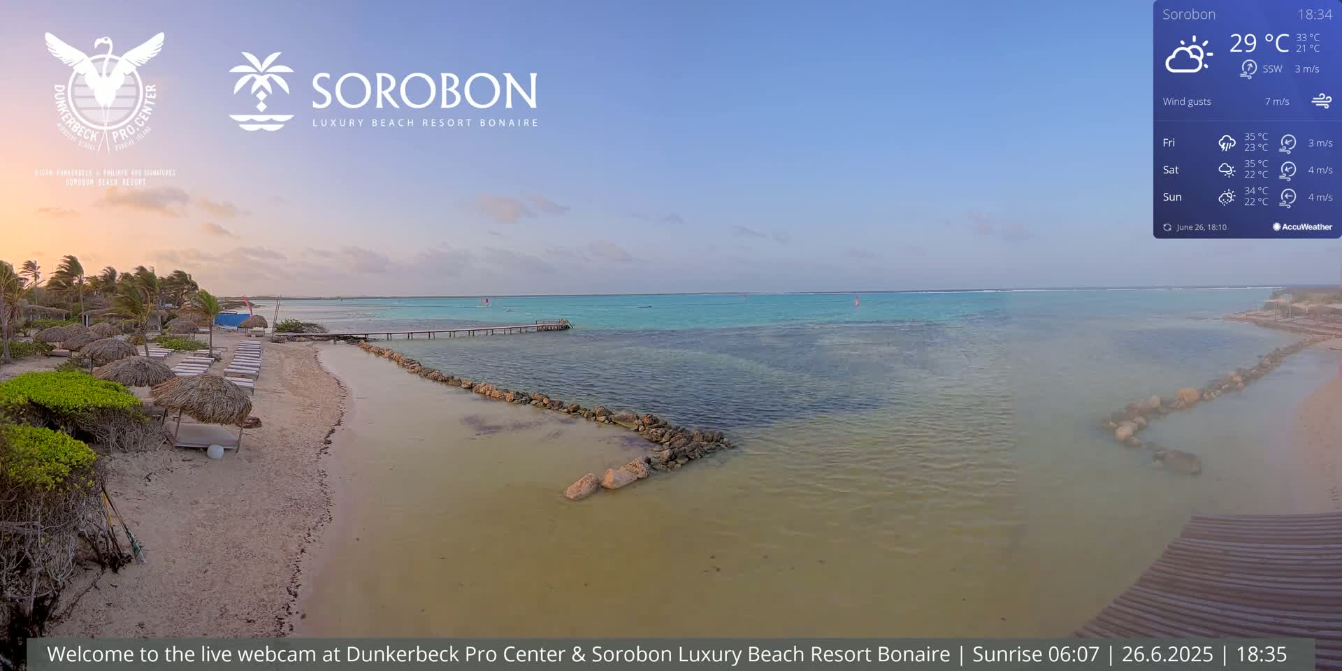 Carribean, Sorobon Beach Live Cam - Kralendijk, Bonaire, Bonaire Sint Eustatius and Saba, Netherland