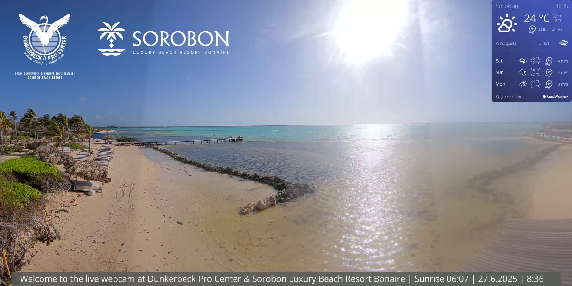 Carribean, Sorobon Beach Live Cam - Kralendijk, Bonaire, Bonaire Sint Eustatius and Saba, Netherland