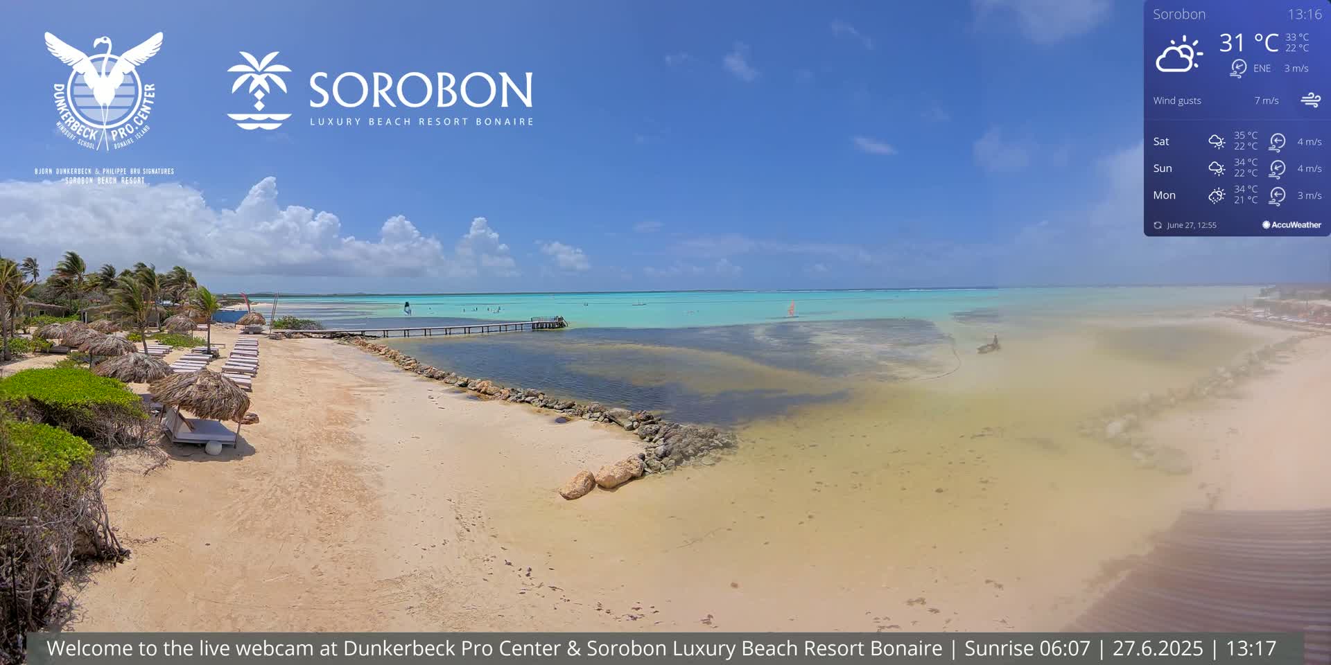 Carribean, Sorobon Beach Live Cam - Kralendijk, Bonaire, Bonaire Sint Eustatius and Saba, Netherland