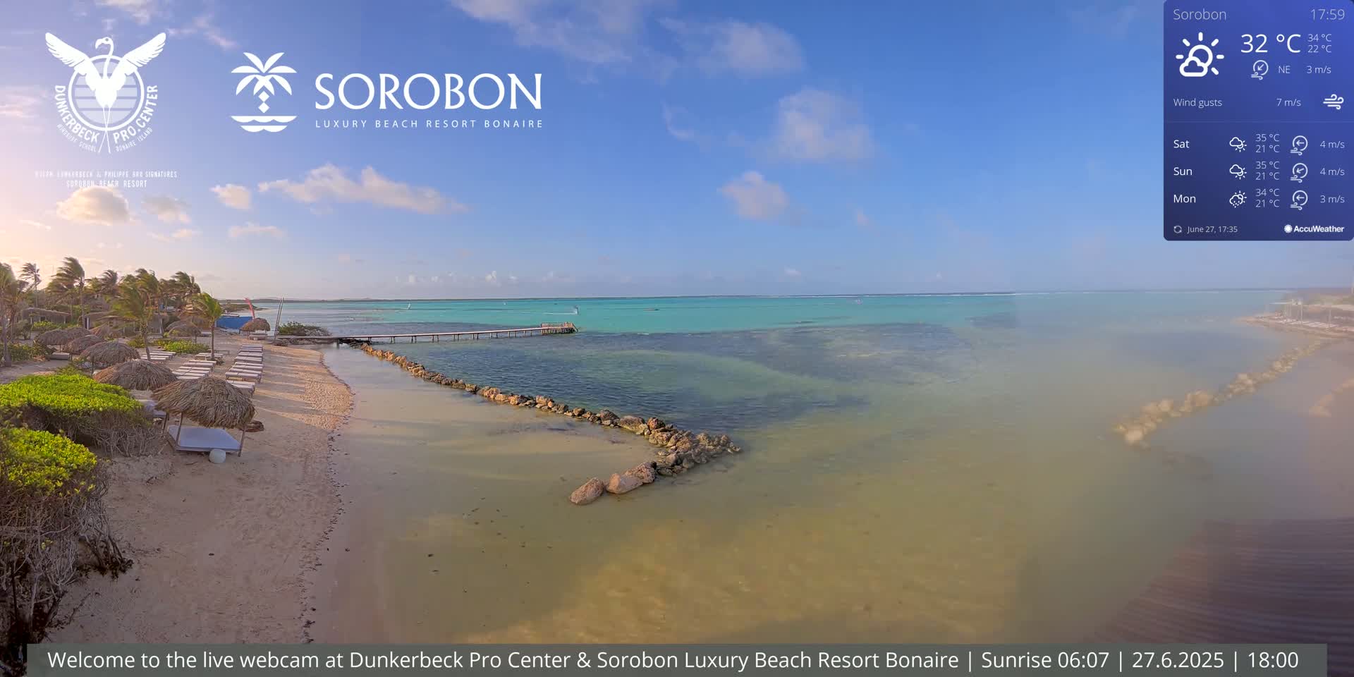 Carribean, Sorobon Beach Live Cam - Kralendijk, Bonaire, Bonaire Sint Eustatius and Saba, Netherland
