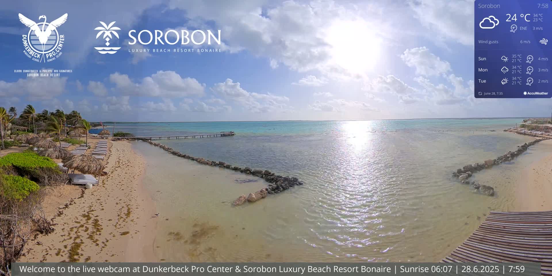 Carribean, Sorobon Beach Live Cam - Kralendijk, Bonaire, Bonaire Sint Eustatius and Saba, Netherland