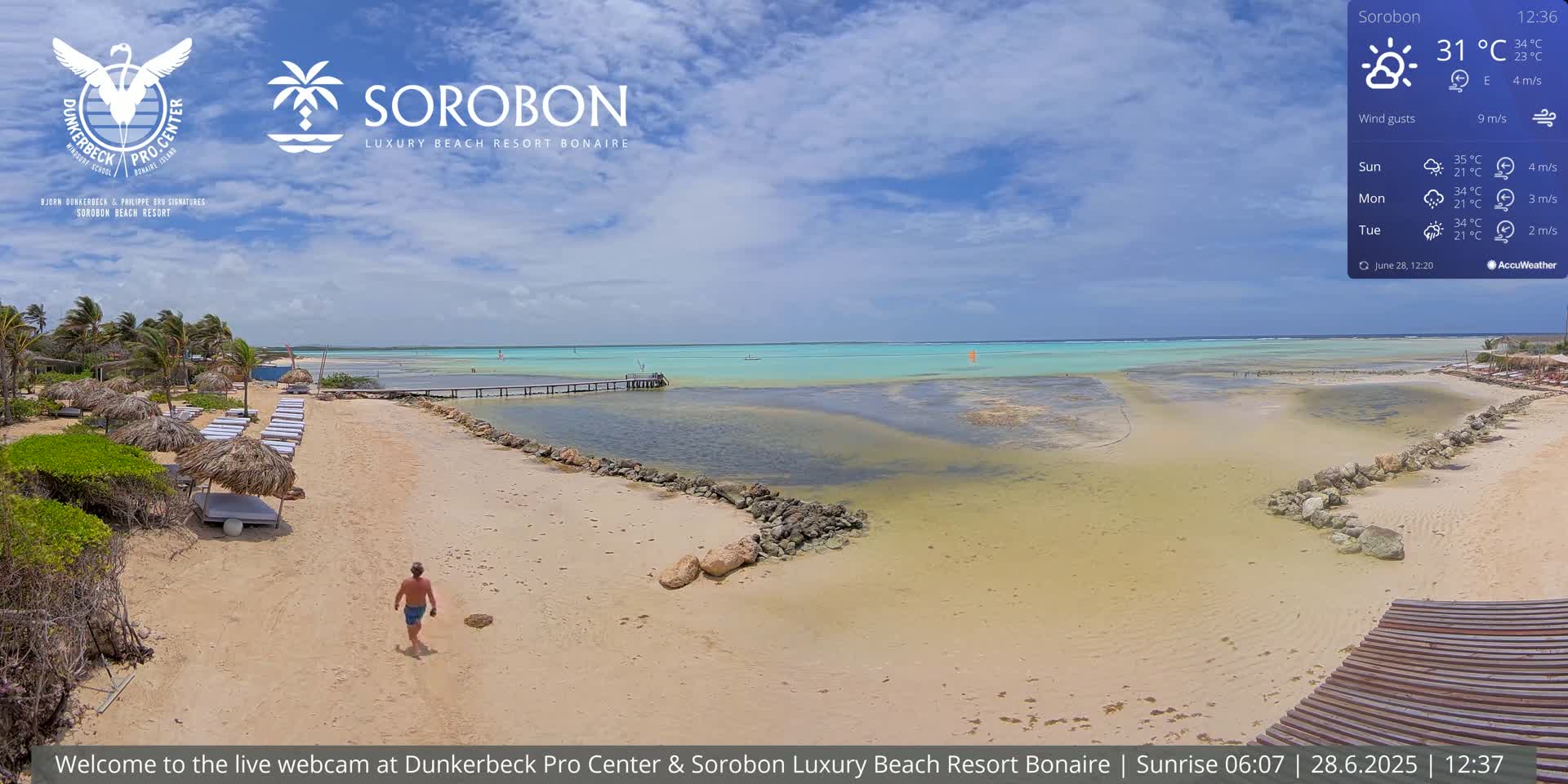 Carribean, Sorobon Beach Live Cam - Kralendijk, Bonaire, Bonaire Sint Eustatius and Saba, Netherland