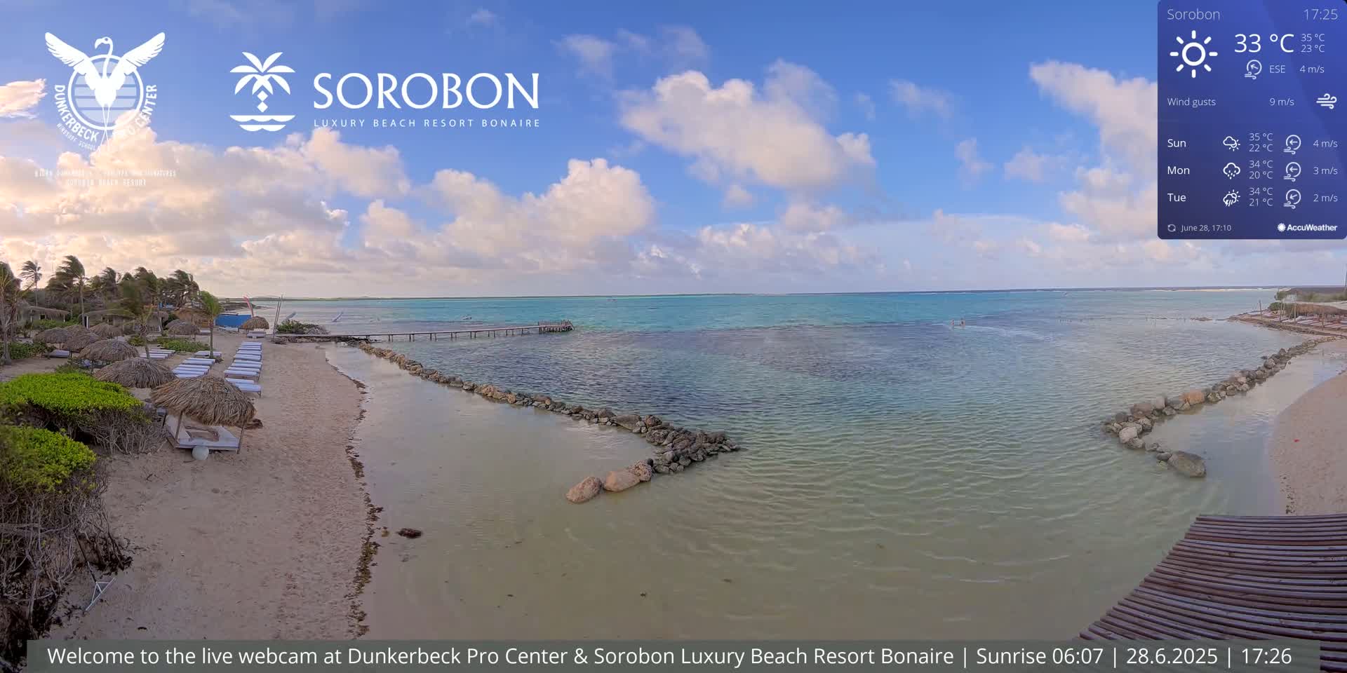 Carribean, Sorobon Beach Live Cam - Kralendijk, Bonaire, Bonaire Sint Eustatius and Saba, Netherland