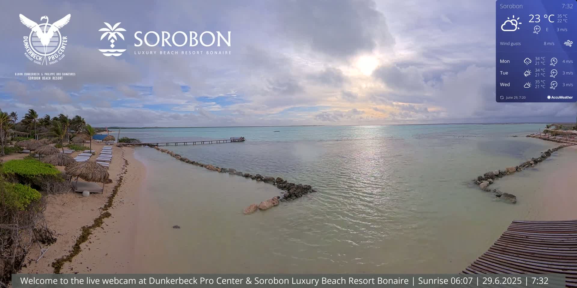 Carribean, Sorobon Beach Live Cam - Kralendijk, Bonaire, Bonaire Sint Eustatius and Saba, Netherland