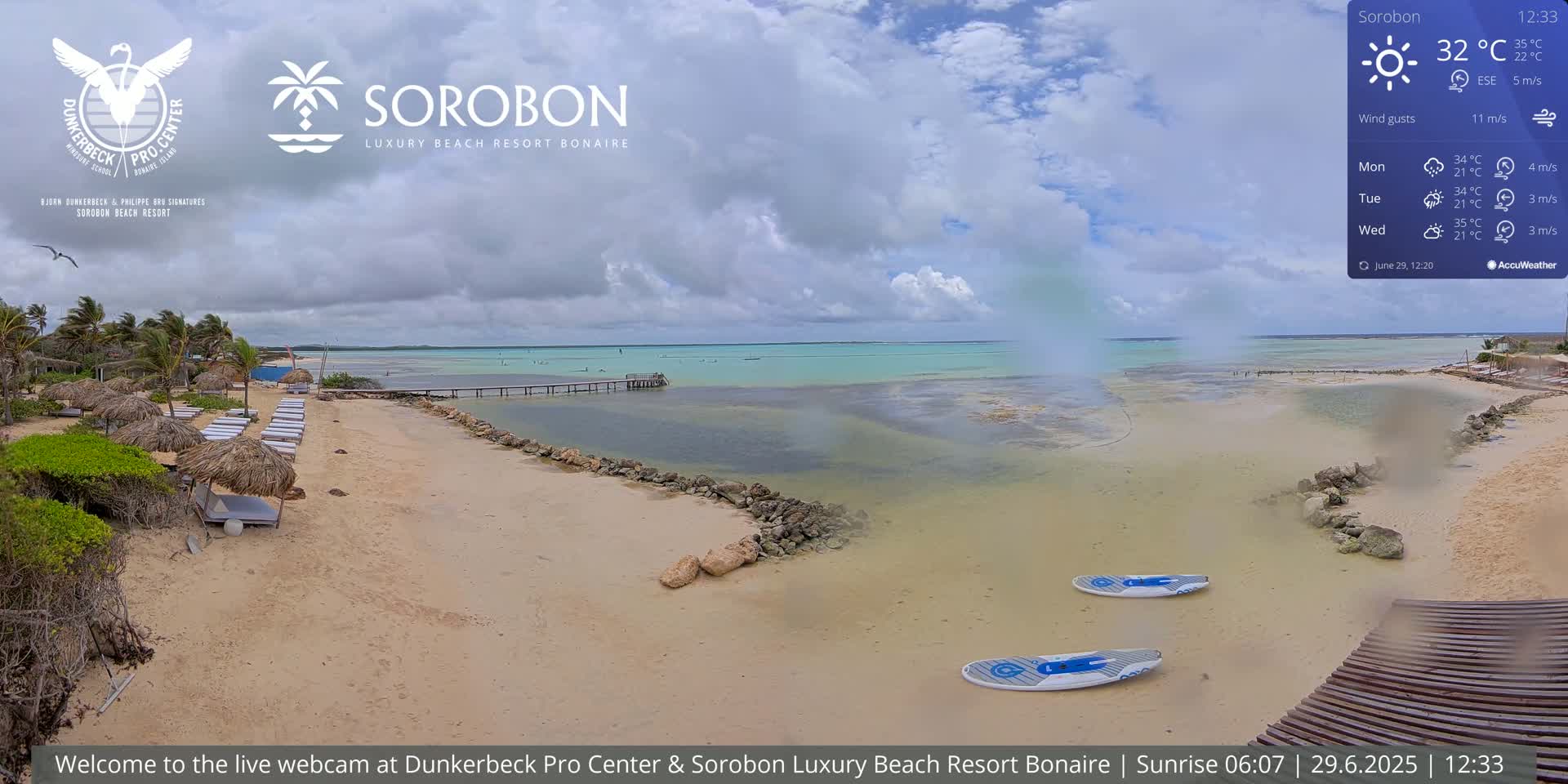 Carribean, Sorobon Beach Live Cam - Kralendijk, Bonaire, Bonaire Sint Eustatius and Saba, Netherland