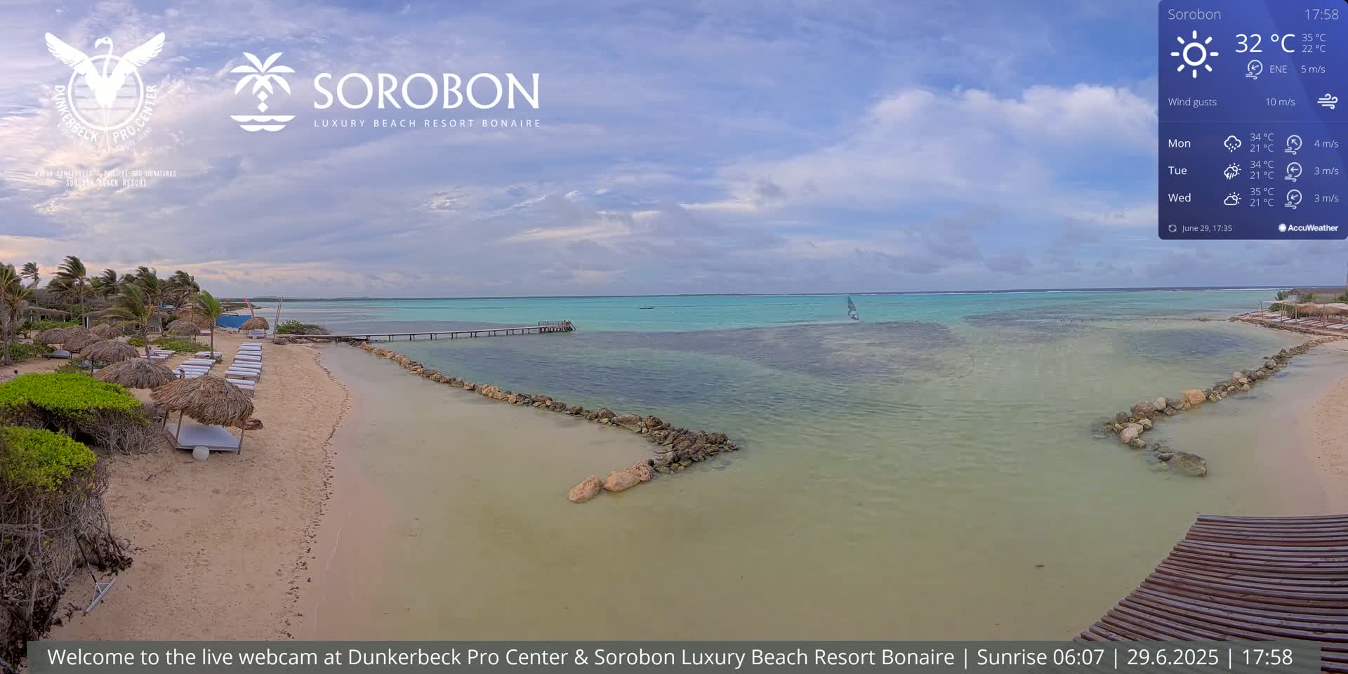Carribean, Sorobon Beach Live Cam - Kralendijk, Bonaire, Bonaire Sint Eustatius and Saba, Netherland