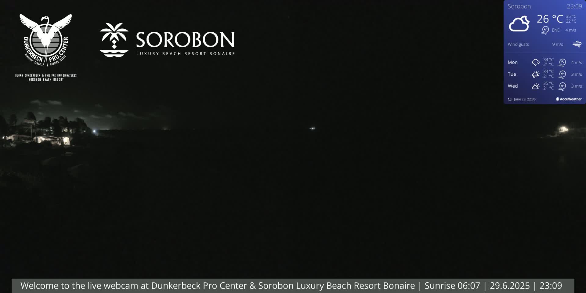 Carribean, Sorobon Beach Live Cam - Kralendijk, Bonaire, Bonaire Sint Eustatius and Saba, Netherland