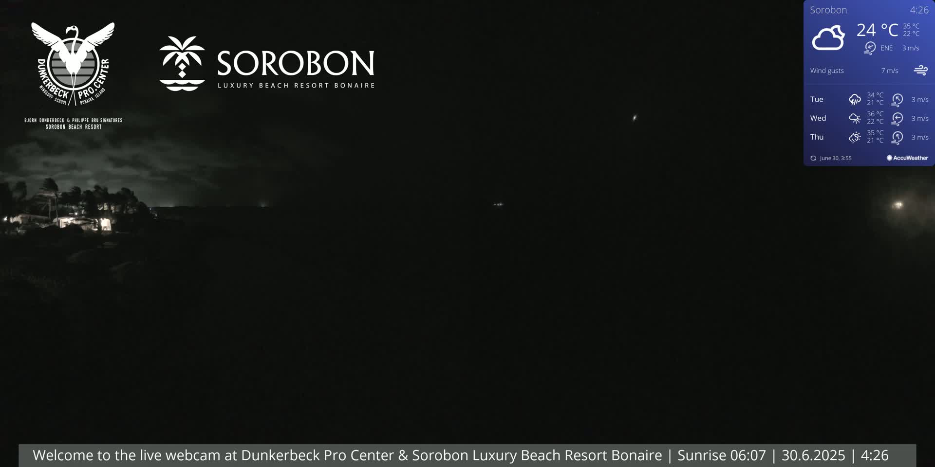 Carribean, Sorobon Beach Live Cam - Kralendijk, Bonaire, Bonaire Sint Eustatius and Saba, Netherland