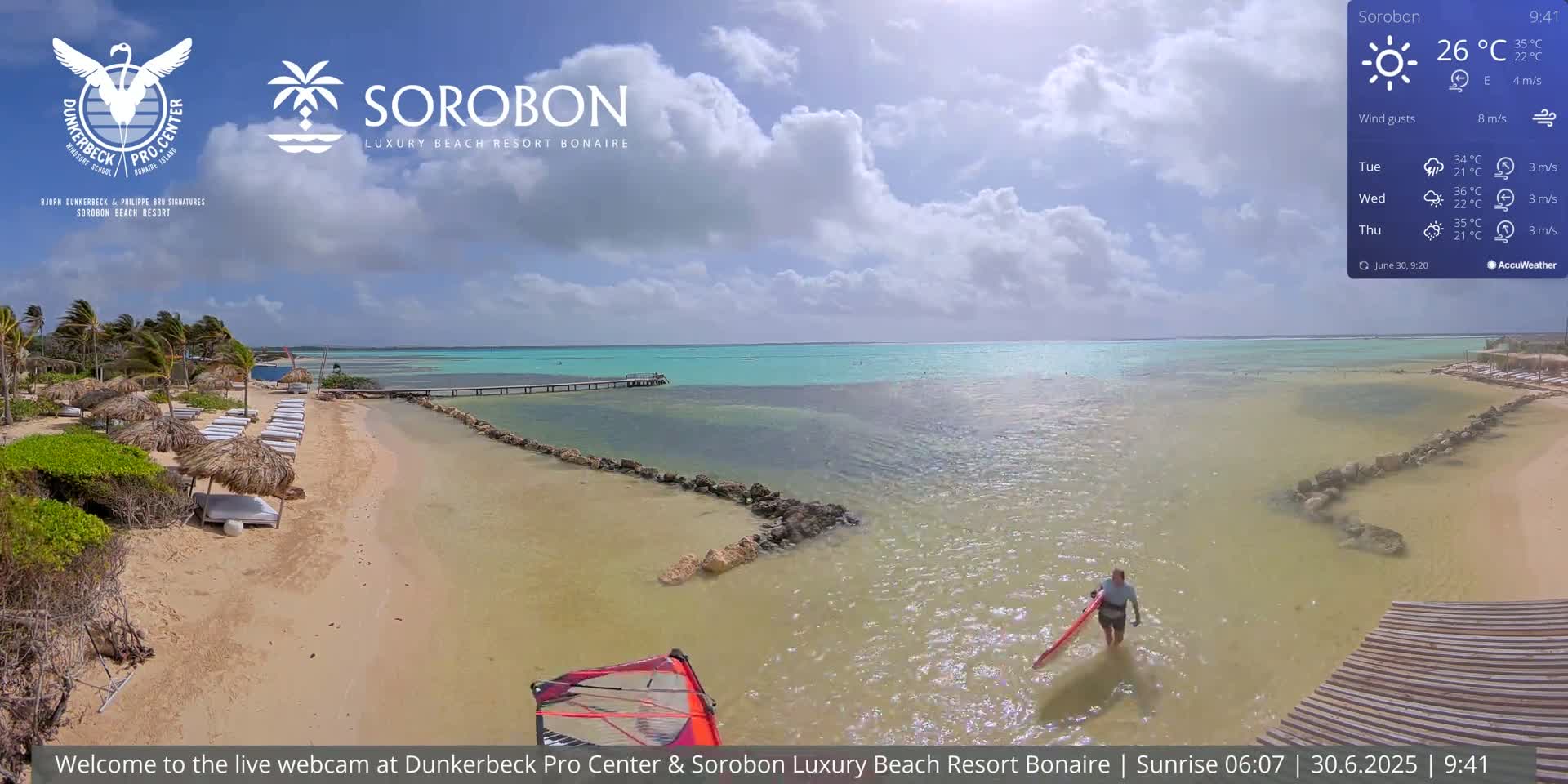Carribean, Sorobon Beach Live Cam - Kralendijk, Bonaire, Bonaire Sint Eustatius and Saba, Netherland