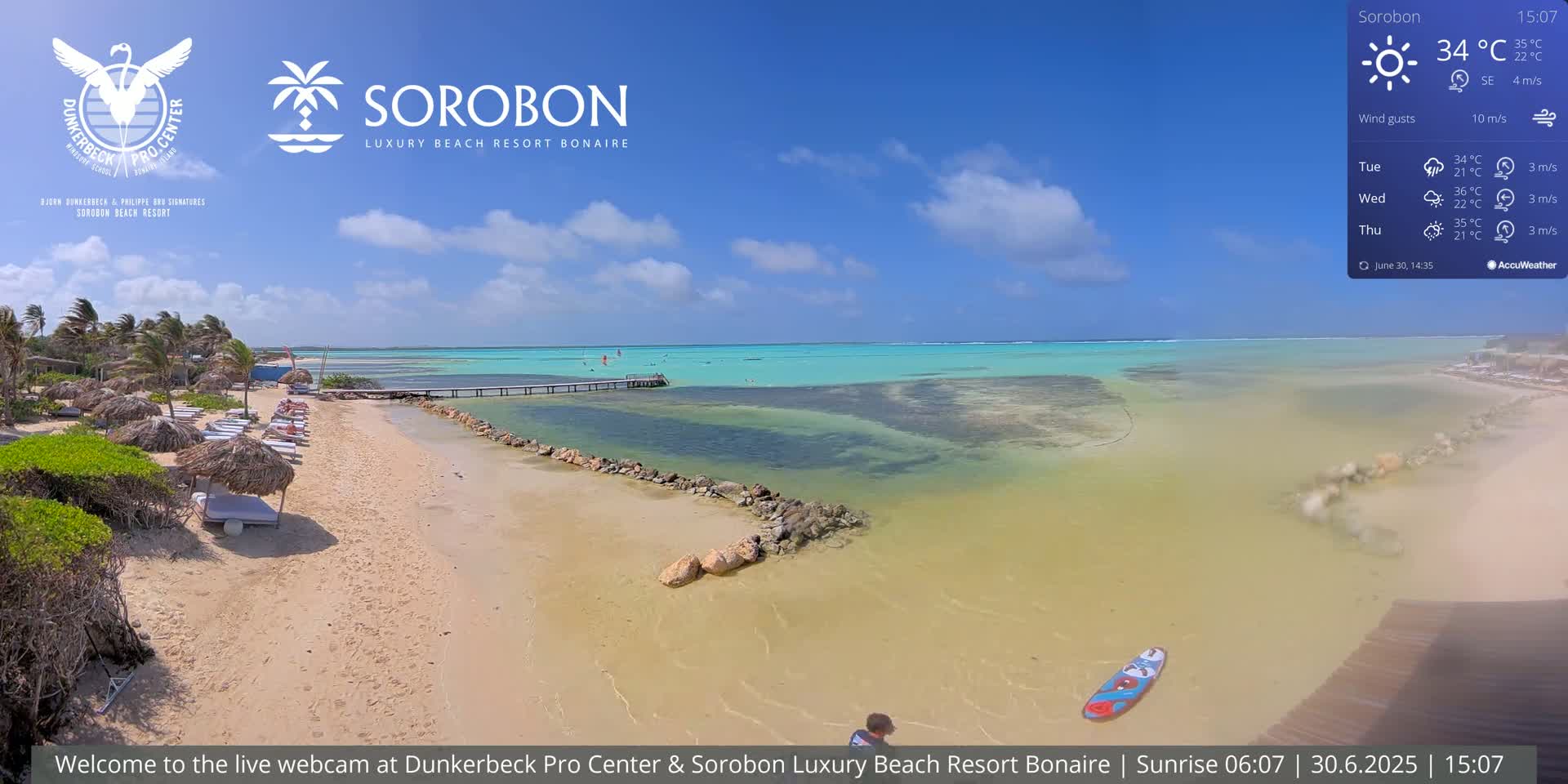 Carribean, Sorobon Beach Live Cam - Kralendijk, Bonaire, Bonaire Sint Eustatius and Saba, Netherland