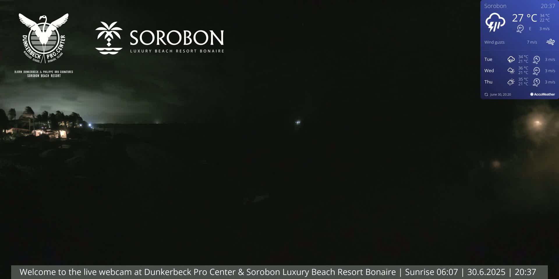 Carribean, Sorobon Beach Live Cam - Kralendijk, Bonaire, Bonaire Sint Eustatius and Saba, Netherland