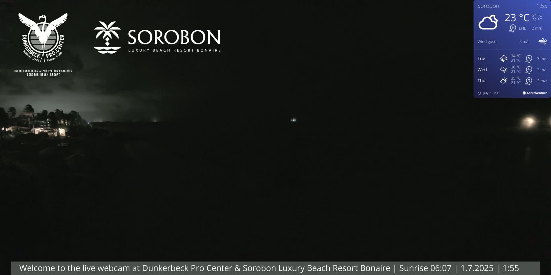 Carribean, Sorobon Beach Live Cam - Kralendijk, Bonaire, Bonaire Sint Eustatius and Saba, Netherland