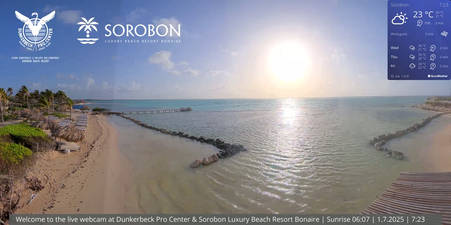 Carribean, Sorobon Beach Live Cam - Kralendijk, Bonaire, Bonaire Sint Eustatius and Saba, Netherland