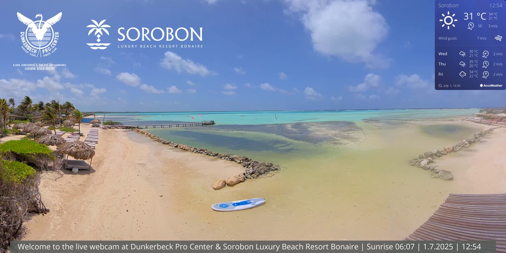 Carribean, Sorobon Beach Live Cam - Kralendijk, Bonaire, Bonaire Sint Eustatius and Saba, Netherland