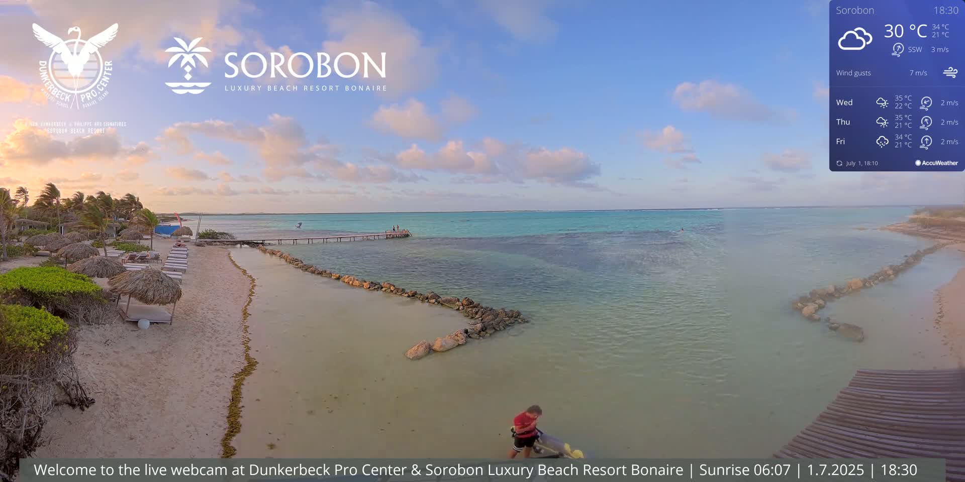 Carribean, Sorobon Beach Live Cam - Kralendijk, Bonaire, Bonaire Sint Eustatius and Saba, Netherland