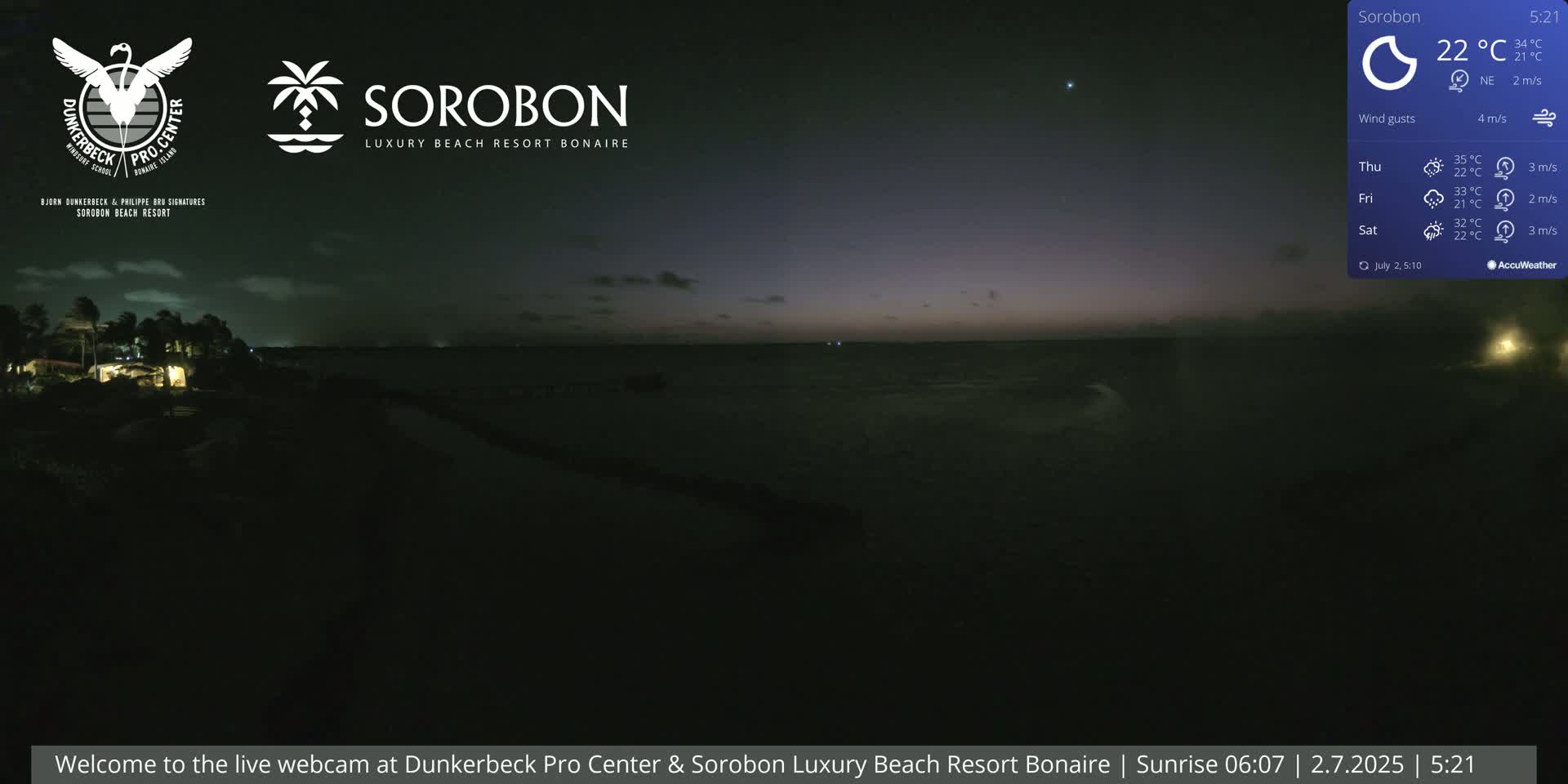 Carribean, Sorobon Beach Live Cam - Kralendijk, Bonaire, Bonaire Sint Eustatius and Saba, Netherland