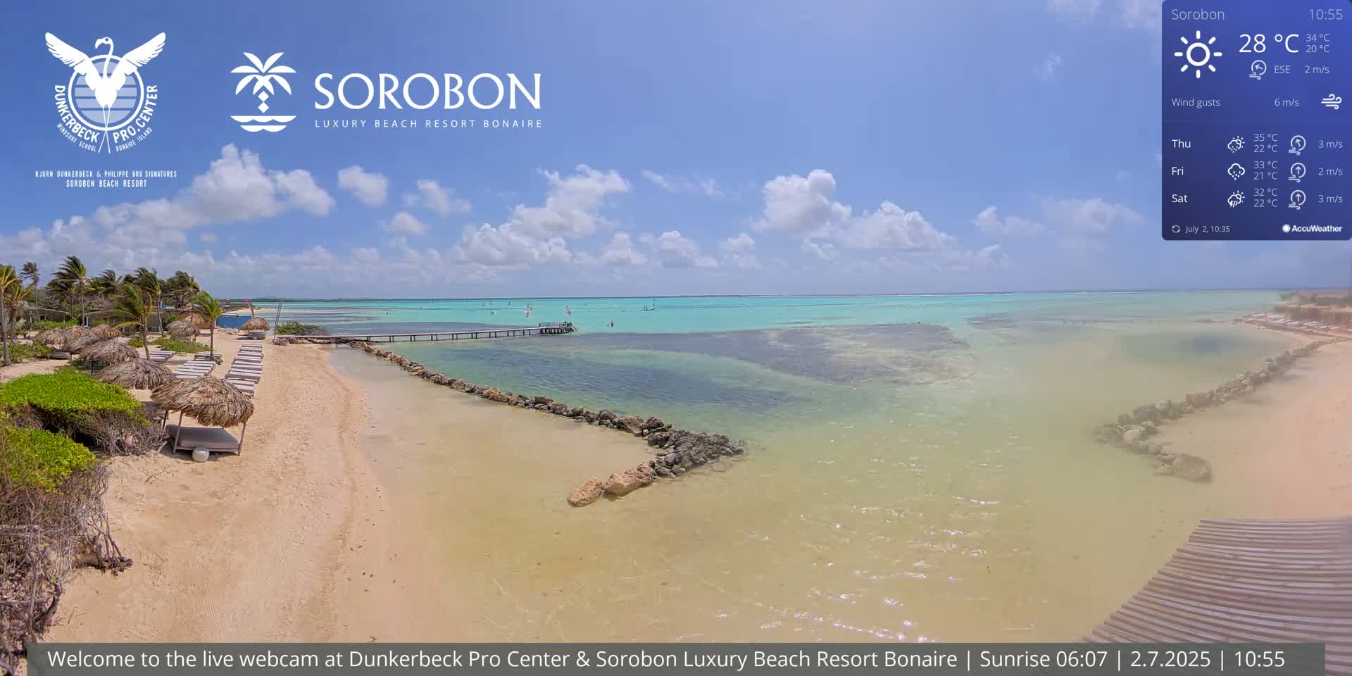 Carribean, Sorobon Beach Live Cam - Kralendijk, Bonaire, Bonaire Sint Eustatius and Saba, Netherland