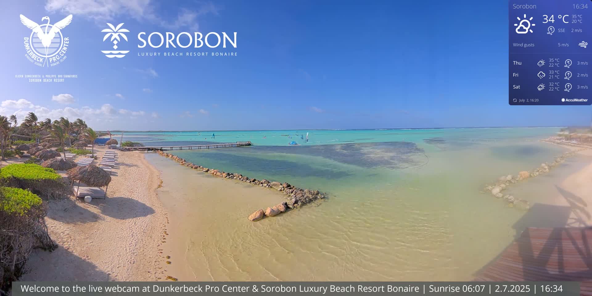 Carribean, Sorobon Beach Live Cam - Kralendijk, Bonaire, Bonaire Sint Eustatius and Saba, Netherland