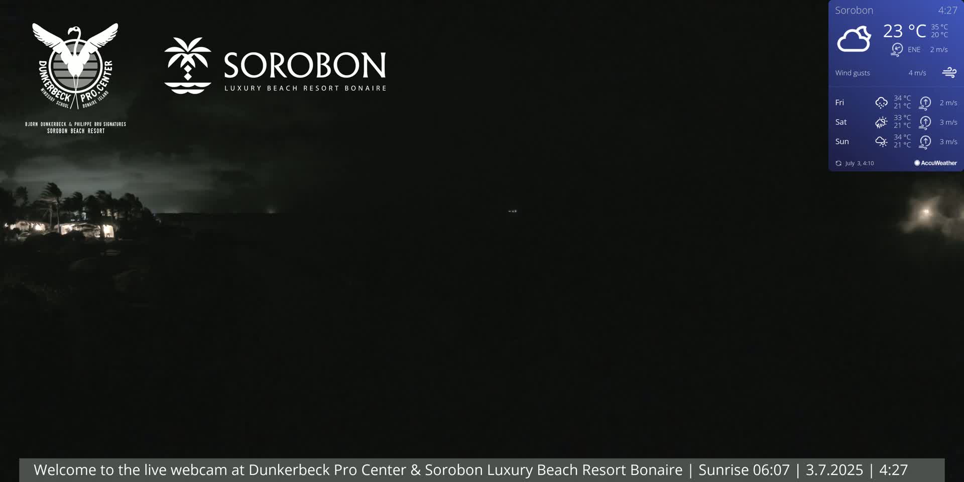 Carribean, Sorobon Beach Live Cam - Kralendijk, Bonaire, Bonaire Sint Eustatius and Saba, Netherland