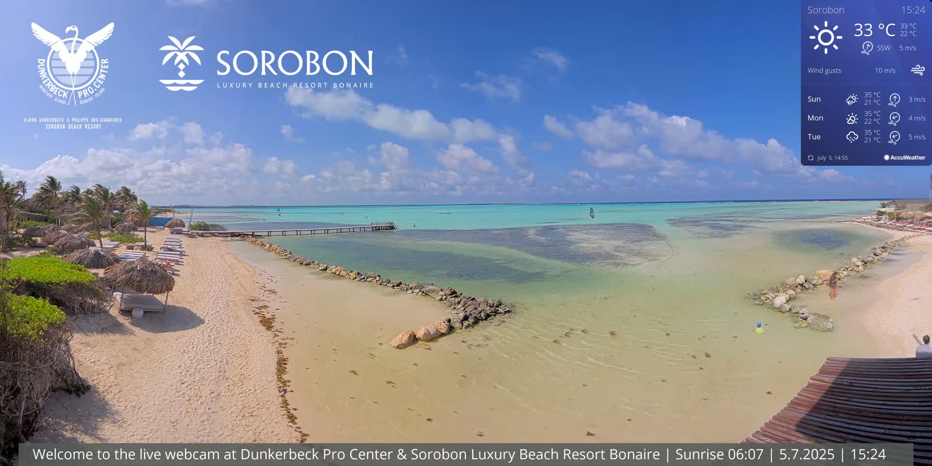 Carribean, Sorobon Beach Live Cam - Kralendijk, Bonaire, Bonaire Sint Eustatius and Saba, Netherland