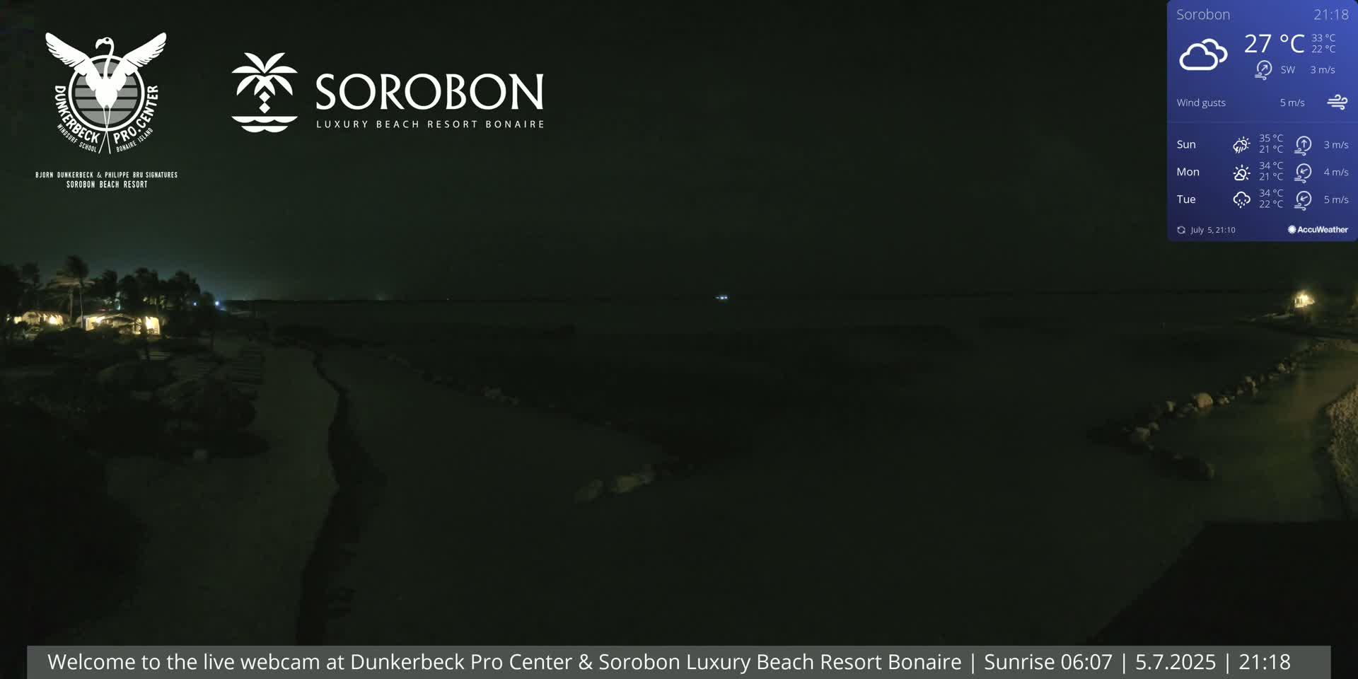 Carribean, Sorobon Beach Live Cam - Kralendijk, Bonaire, Bonaire Sint Eustatius and Saba, Netherland
