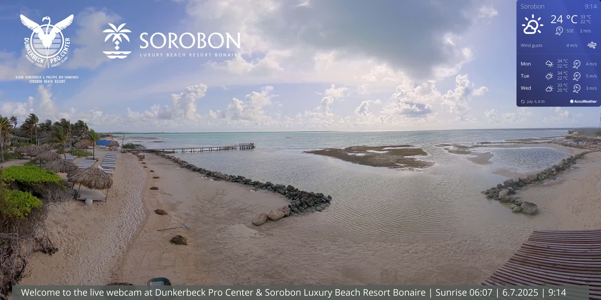 Carribean, Sorobon Beach Live Cam - Kralendijk, Bonaire, Bonaire Sint Eustatius and Saba, Netherland