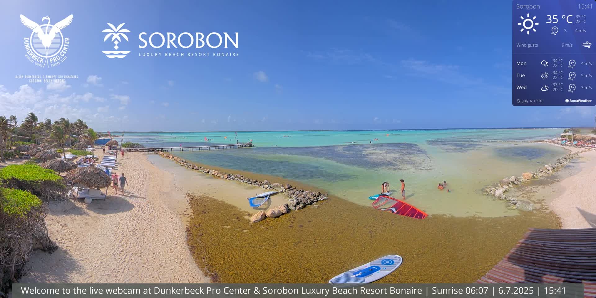 Carribean, Sorobon Beach Live Cam - Kralendijk, Bonaire, Bonaire Sint Eustatius and Saba, Netherland