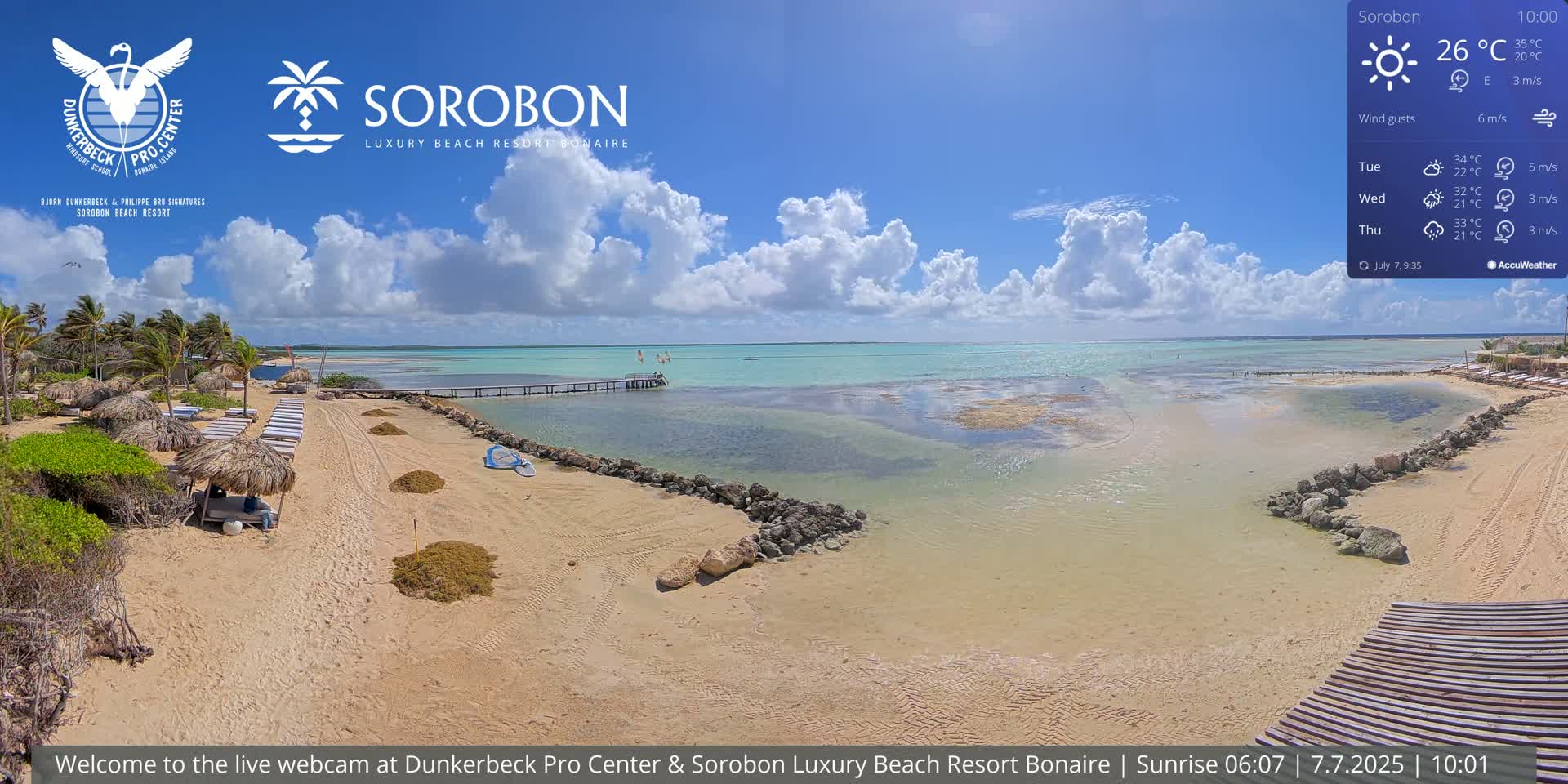 Carribean, Sorobon Beach Live Cam - Kralendijk, Bonaire, Bonaire Sint Eustatius and Saba, Netherland