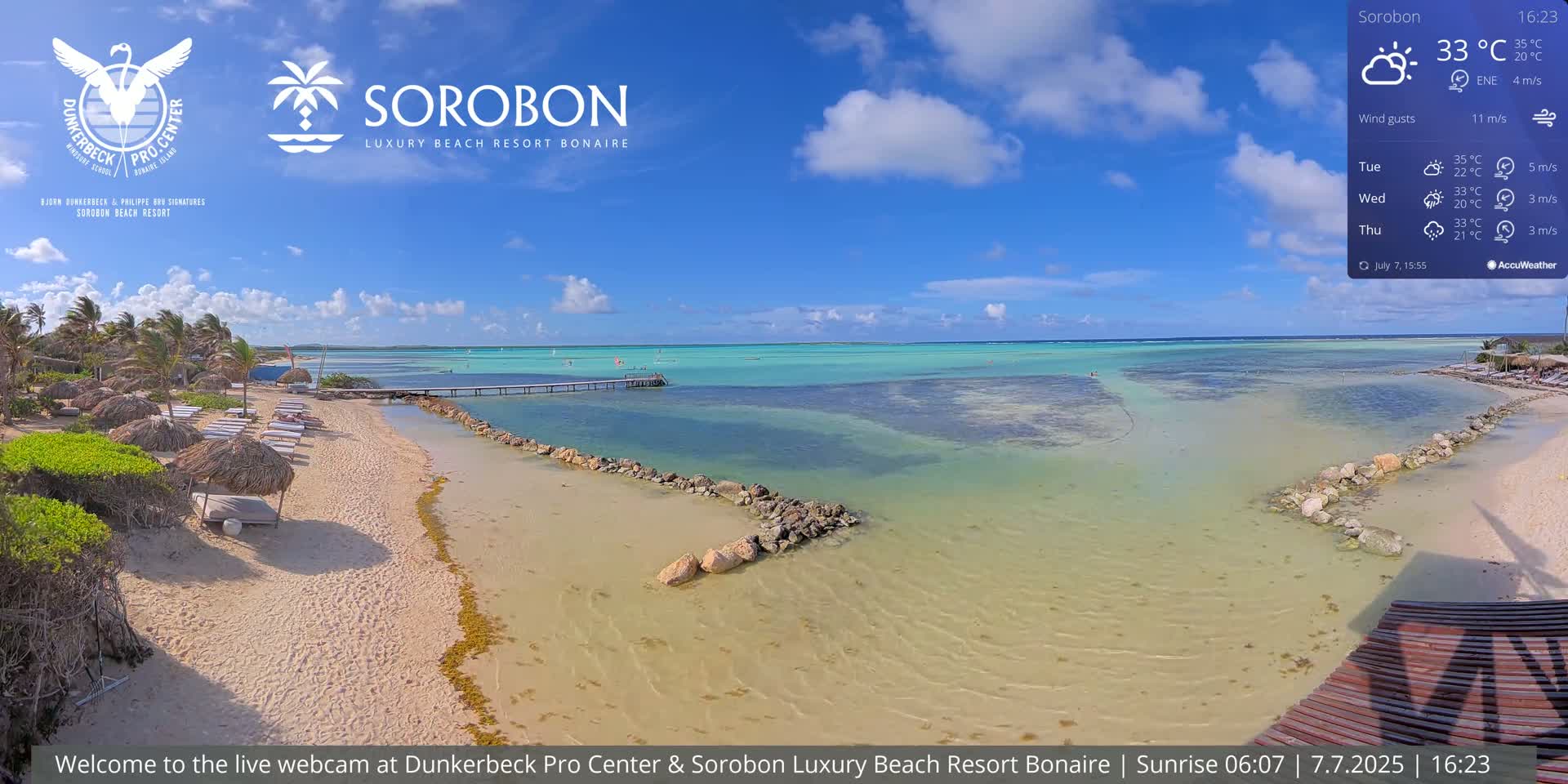 Carribean, Sorobon Beach Live Cam - Kralendijk, Bonaire, Bonaire Sint Eustatius and Saba, Netherland