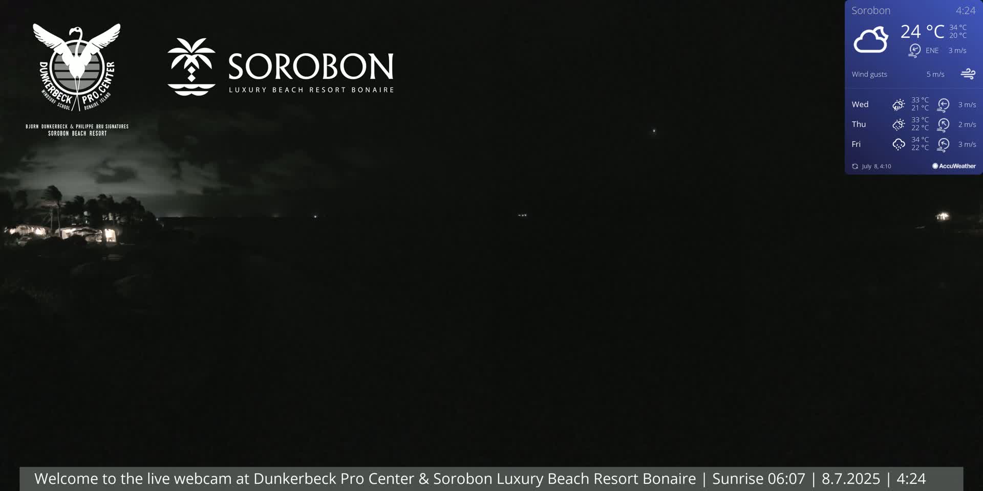 Carribean, Sorobon Beach Live Cam - Kralendijk, Bonaire, Bonaire Sint Eustatius and Saba, Netherland