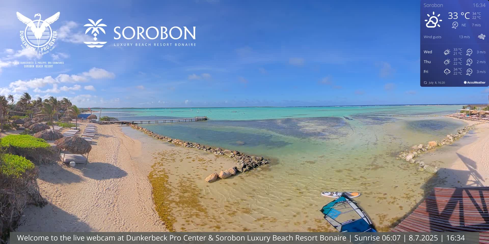 Carribean, Sorobon Beach Live Cam - Kralendijk, Bonaire, Bonaire Sint Eustatius and Saba, Netherland