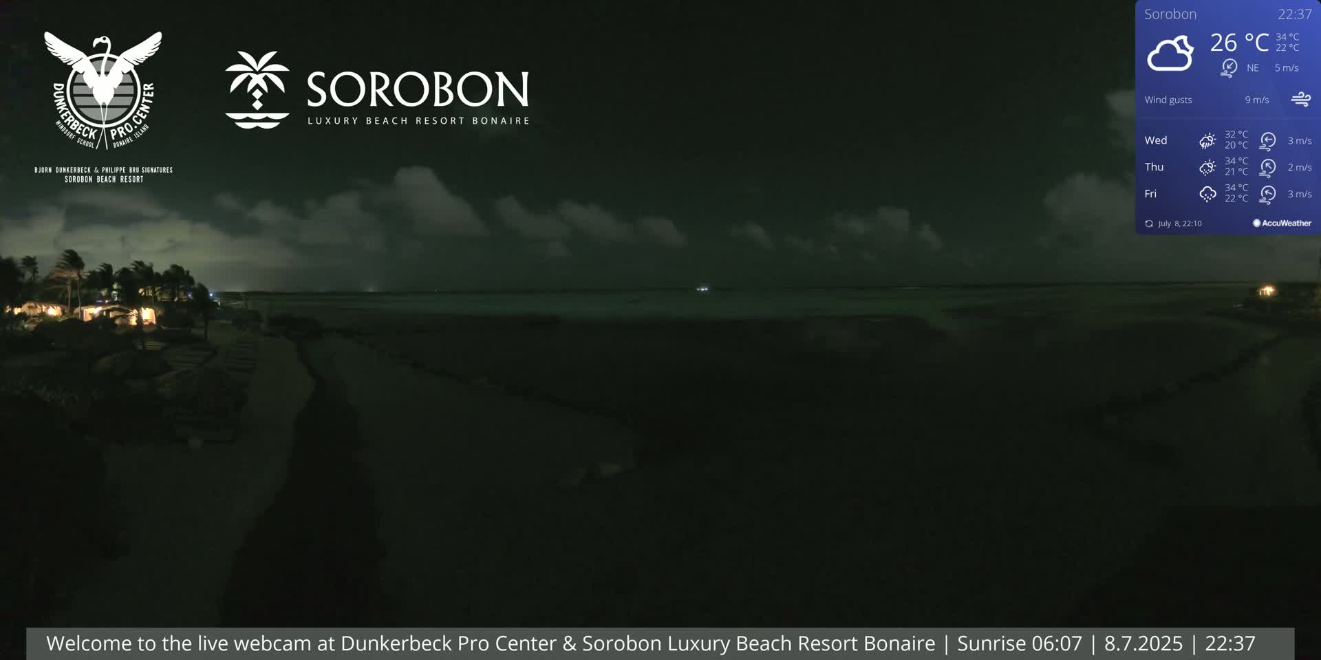 Carribean, Sorobon Beach Live Cam - Kralendijk, Bonaire, Bonaire Sint Eustatius and Saba, Netherland