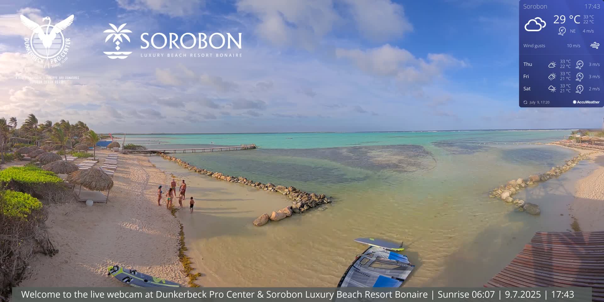 Carribean, Sorobon Beach Live Cam - Kralendijk, Bonaire, Bonaire Sint Eustatius and Saba, Netherland