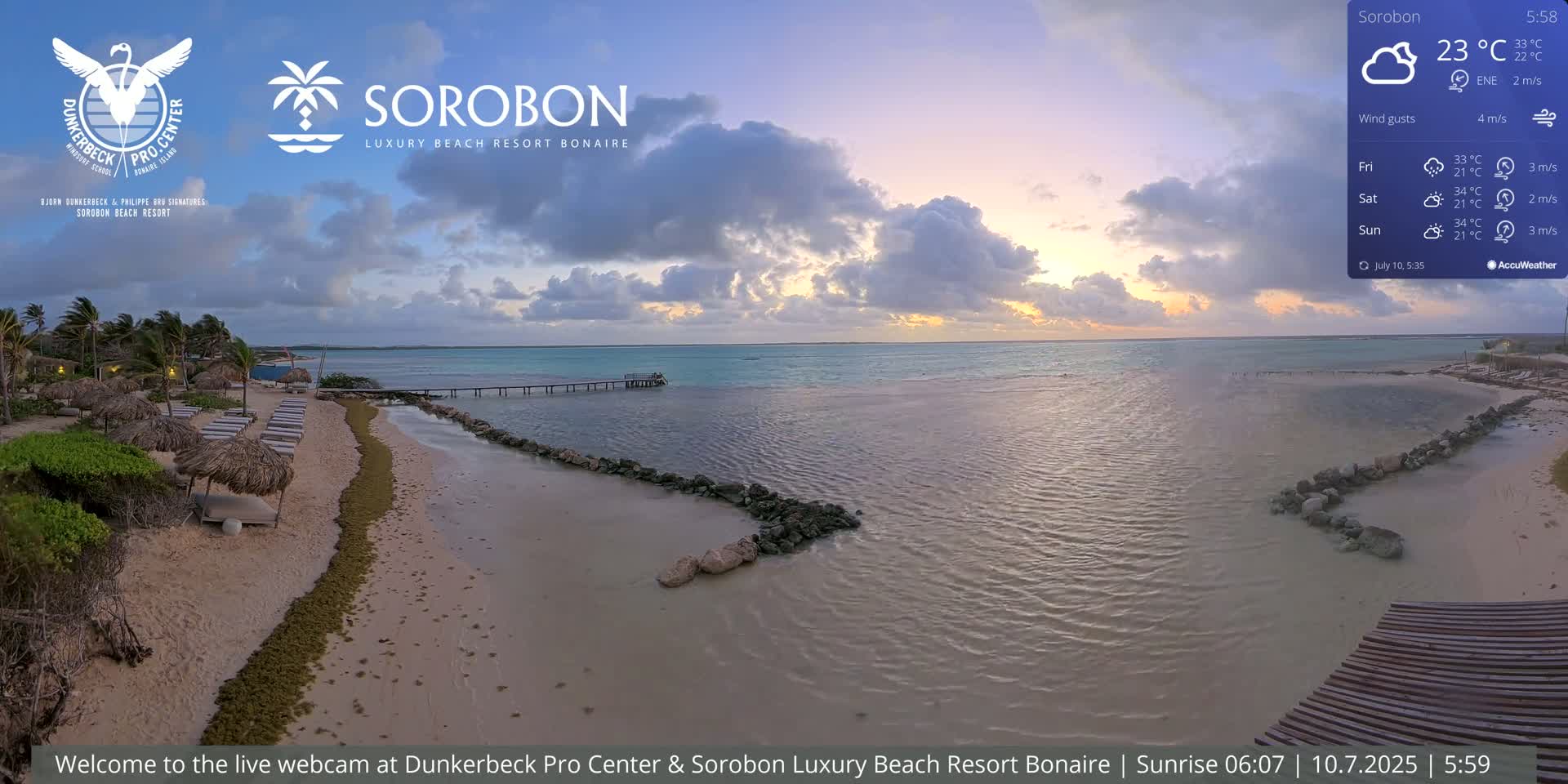 Carribean, Sorobon Beach Live Cam - Kralendijk, Bonaire, Bonaire Sint Eustatius and Saba, Netherland