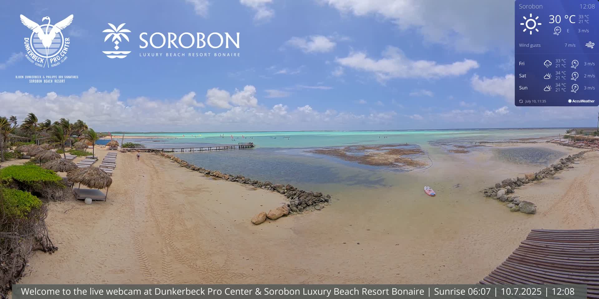 Carribean, Sorobon Beach Live Cam - Kralendijk, Bonaire, Bonaire Sint Eustatius and Saba, Netherland