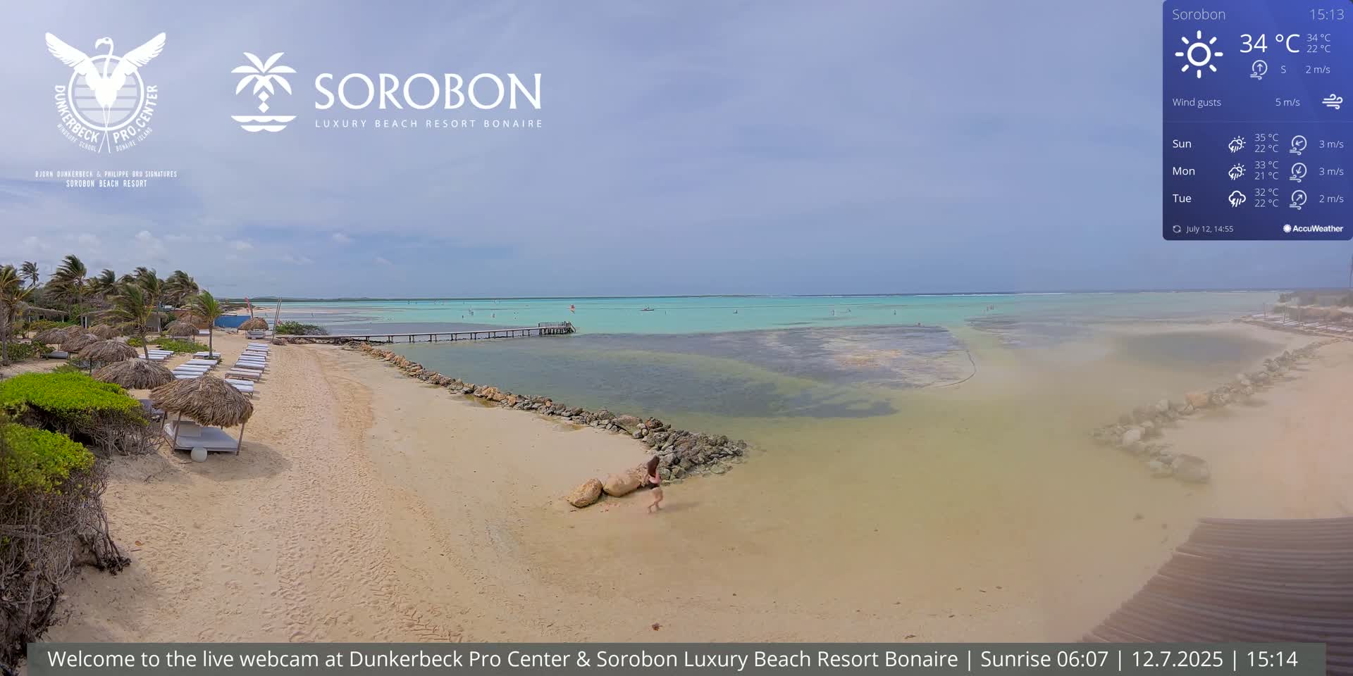 Carribean, Sorobon Beach Live Cam - Kralendijk, Bonaire, Bonaire Sint Eustatius and Saba, Netherland