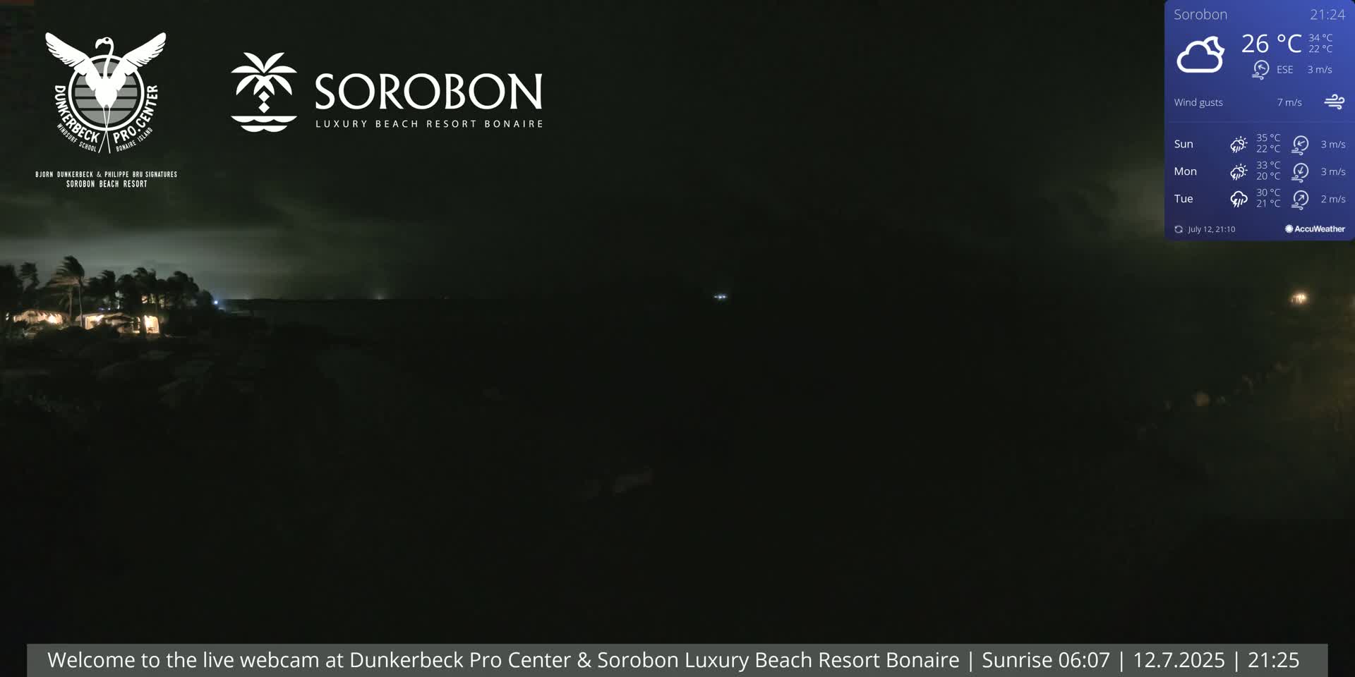 Carribean, Sorobon Beach Live Cam - Kralendijk, Bonaire, Bonaire Sint Eustatius and Saba, Netherland