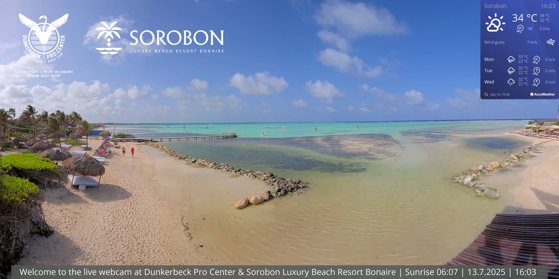 Carribean, Sorobon Beach Live Cam - Kralendijk, Bonaire, Bonaire Sint Eustatius and Saba, Netherland