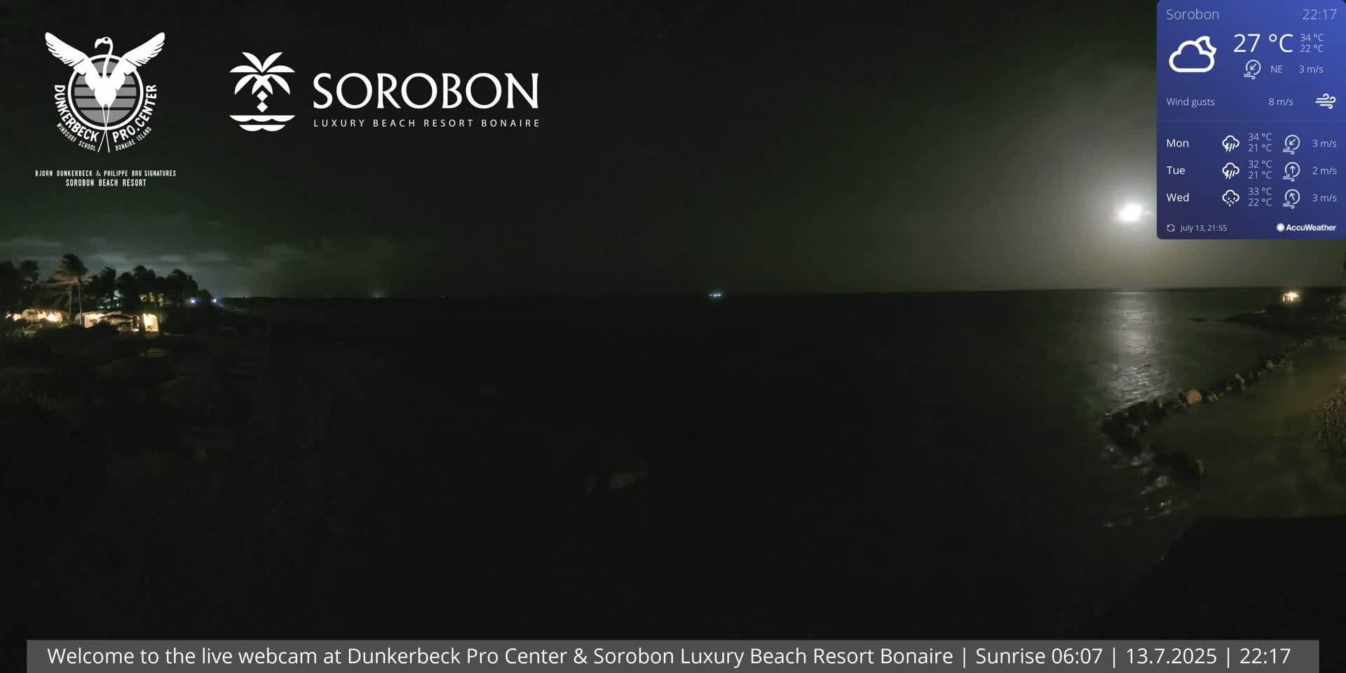 Carribean, Sorobon Beach Live Cam - Kralendijk, Bonaire, Bonaire Sint Eustatius and Saba, Netherland