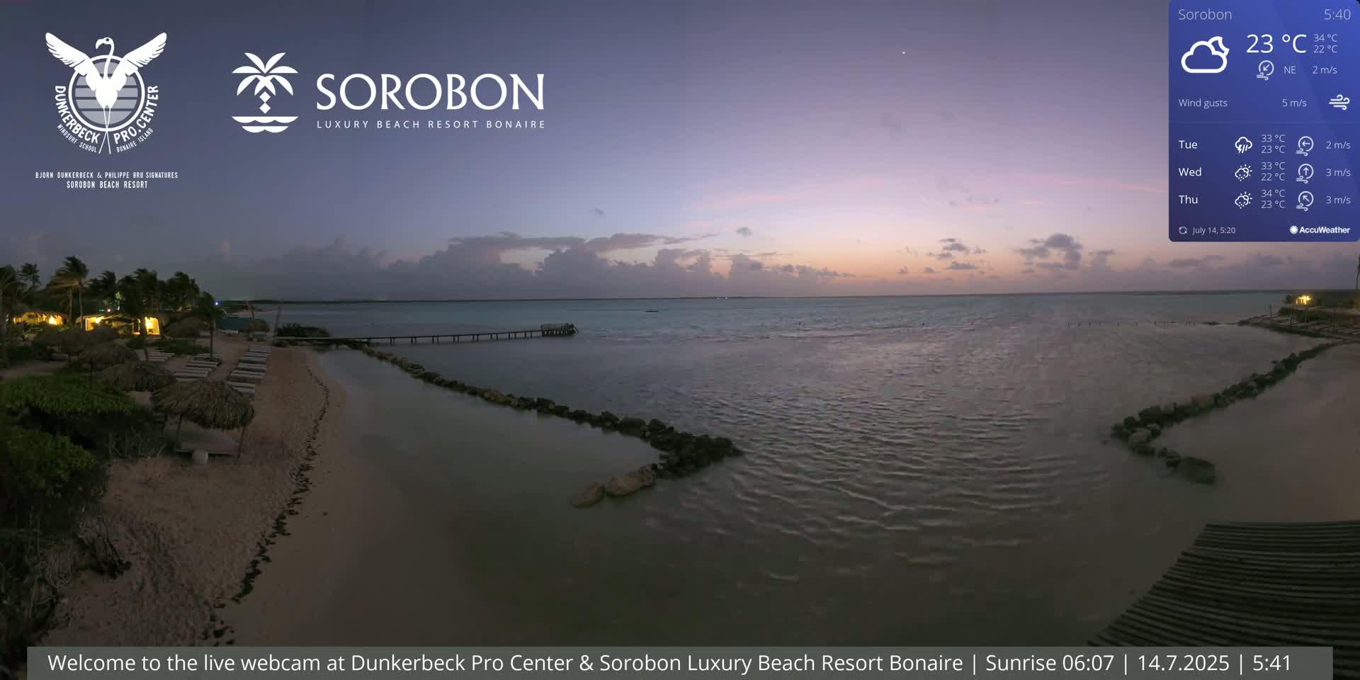 Carribean, Sorobon Beach Live Cam - Kralendijk, Bonaire, Bonaire Sint Eustatius and Saba, Netherland