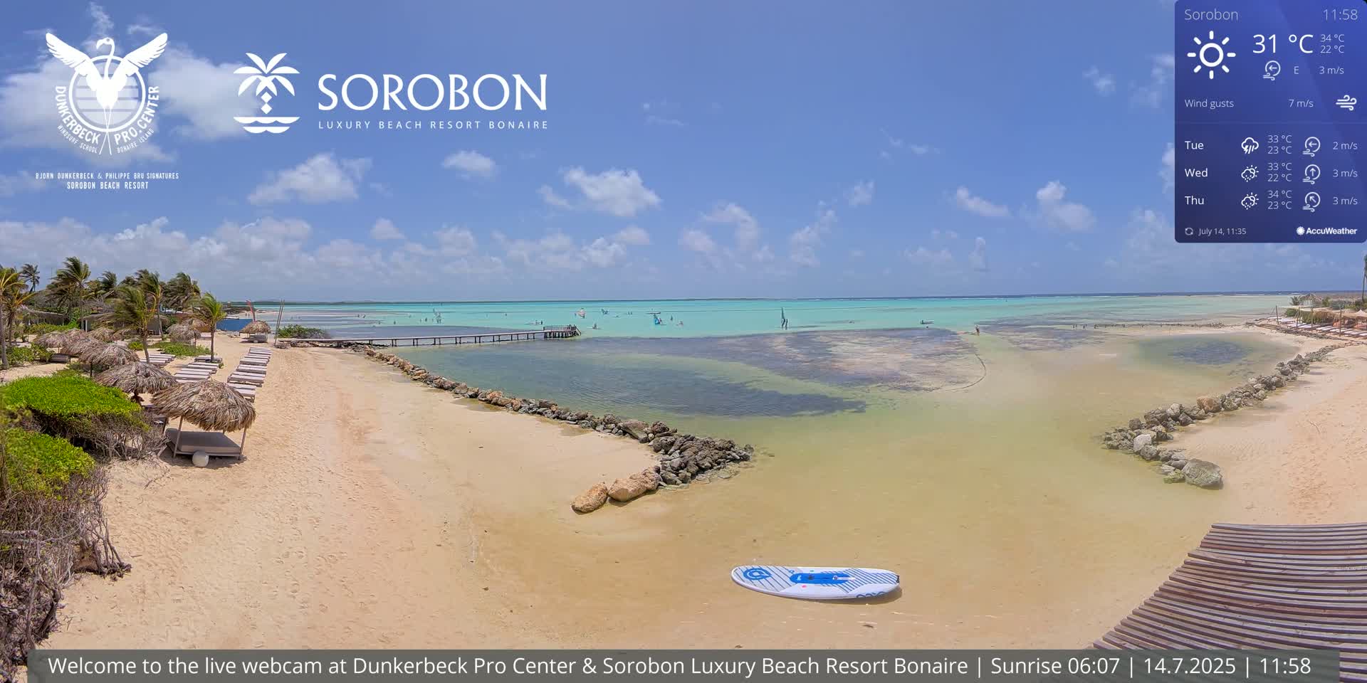 Carribean, Sorobon Beach Live Cam - Kralendijk, Bonaire, Bonaire Sint Eustatius and Saba, Netherland