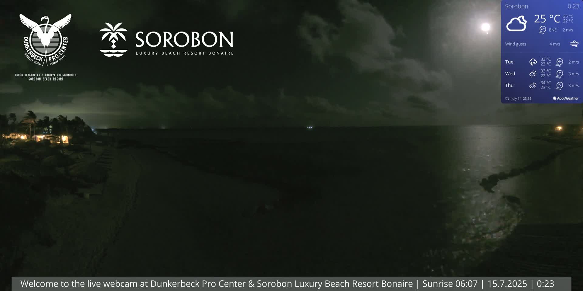 Carribean, Sorobon Beach Live Cam - Kralendijk, Bonaire, Bonaire Sint Eustatius and Saba, Netherland